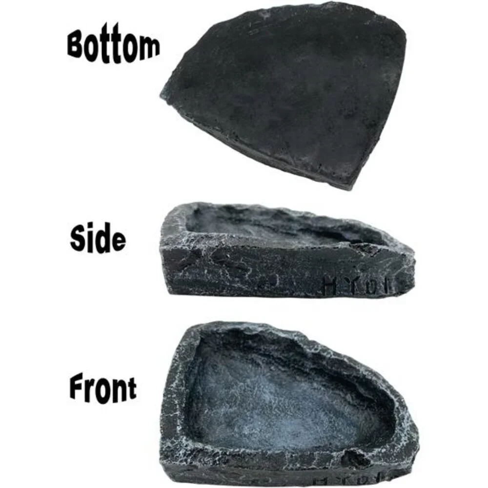 2 Pack Reptile Feeding Dish Corner Bowl, Reptile Water Dish Food Bowl, Reptile